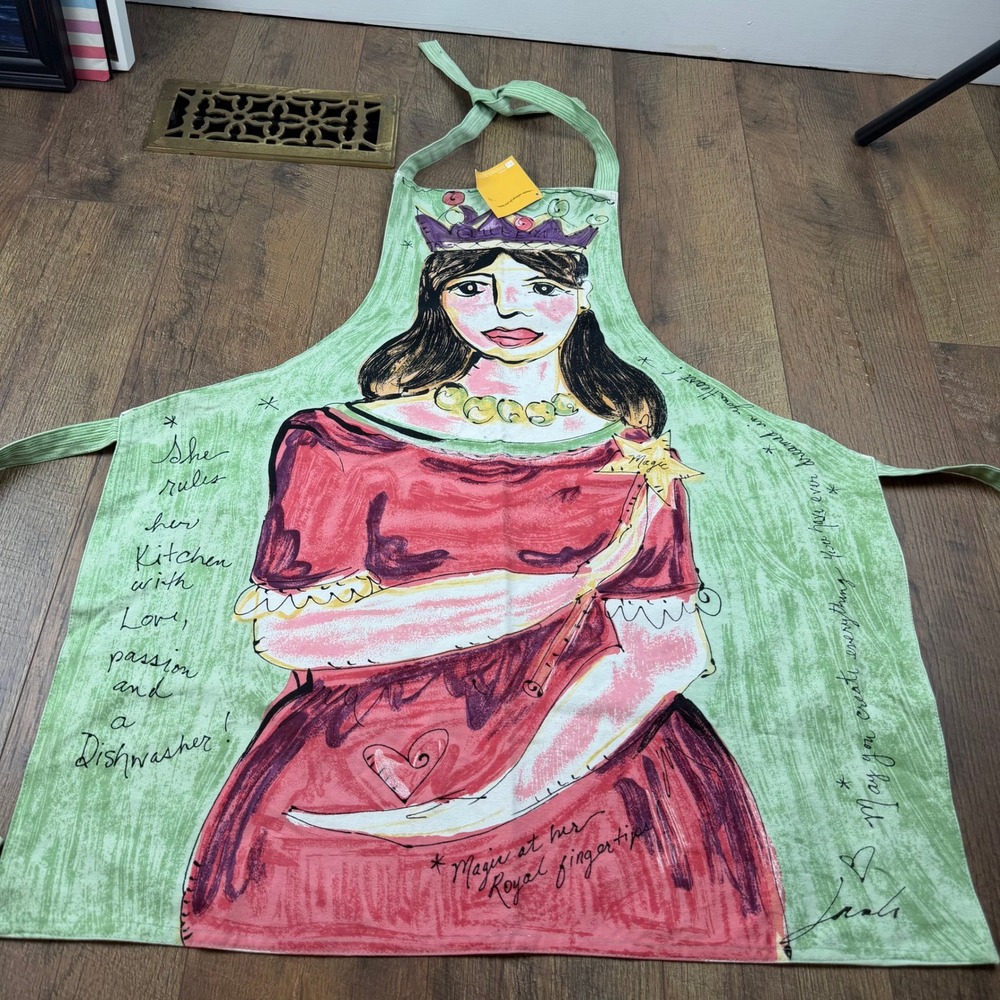 Julia Junkin‎ Studio Kitchen Queen Artist Apron Western Linen NWT